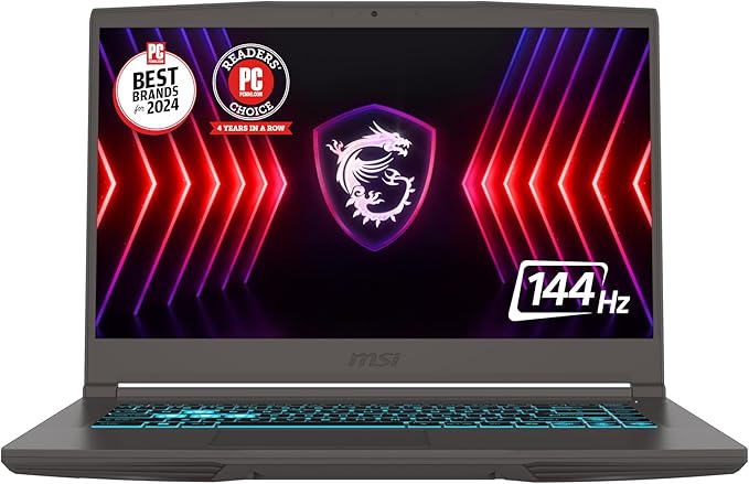 MSI Thin 15 15.6” 144Hz FHD Gaming Laptop: Intel Core i7-13620H, NVIDIA Geforce RTX 4050, 16GB DDR4, 512GB NVMe SSD, WiFi 6E, Win 11: Black B13VE-2678US
