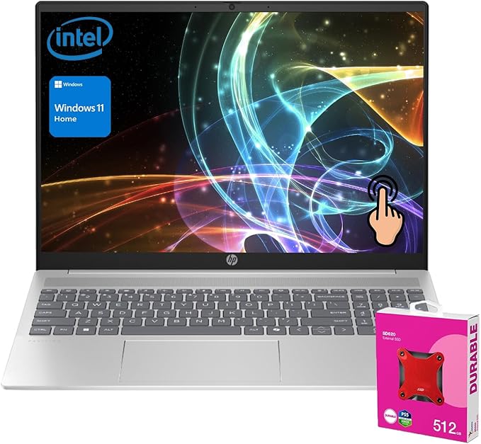 HP Pavilion 16t-af000 Daily Laptop, 16" FHD+ Touchscreen, 10-Core Intel Core 7 150U, 32GB RAM, 2TB SSD, Wi-Fi 6, Backlit Keyboard, HDMI, Windows 11 Home, Silver